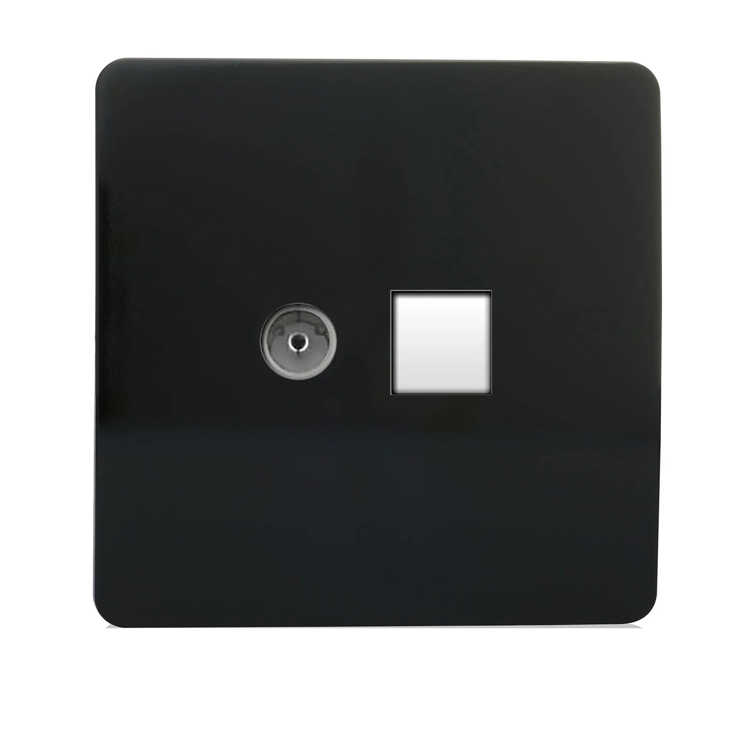 ART-TLP+TVBK  TV Co-Axial & Telephone Gloss Black
